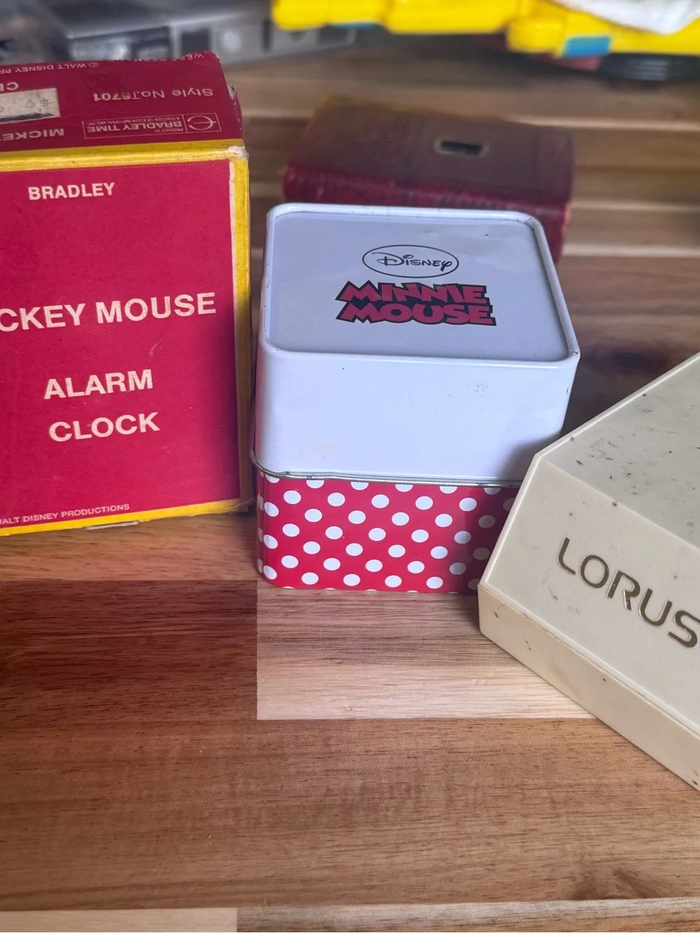 Disney VTG Mickey Mouse Bradley Twin Bell Alarm Clock LORUS, Minnie watch lot